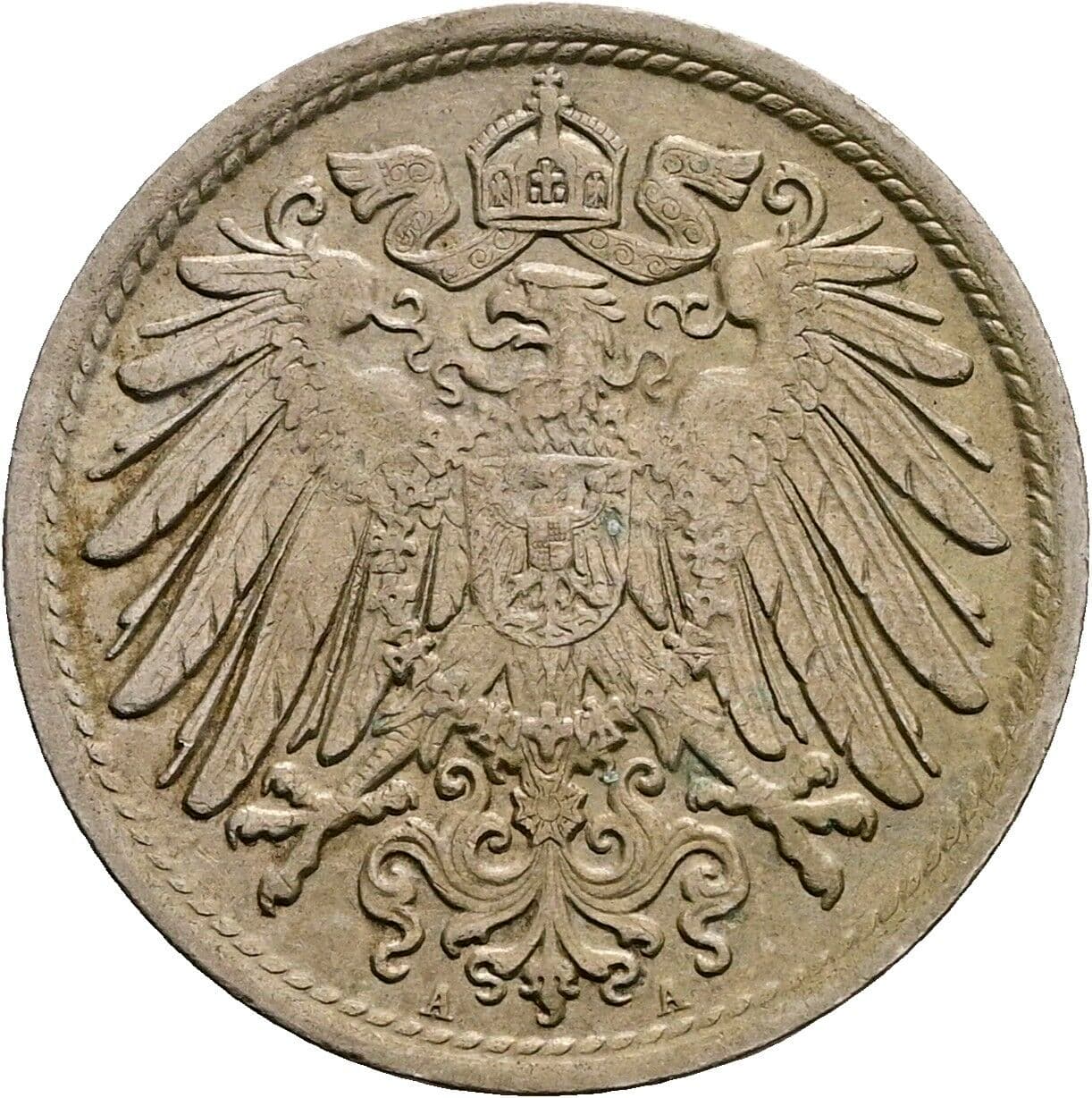 10 Pfennig 1907 A – Rückseite