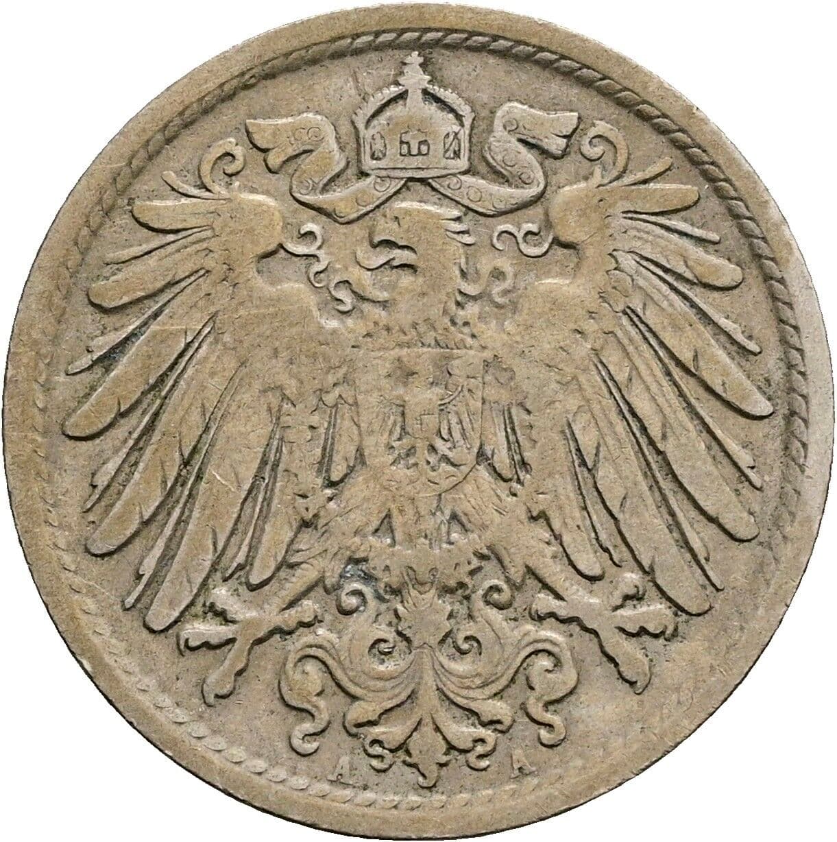 10 Pfennig 1907 A – Rückseite