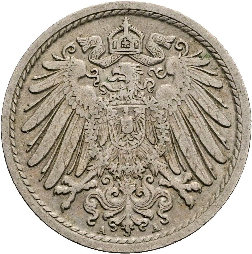5 Pfennig 1907 A – Rückseite