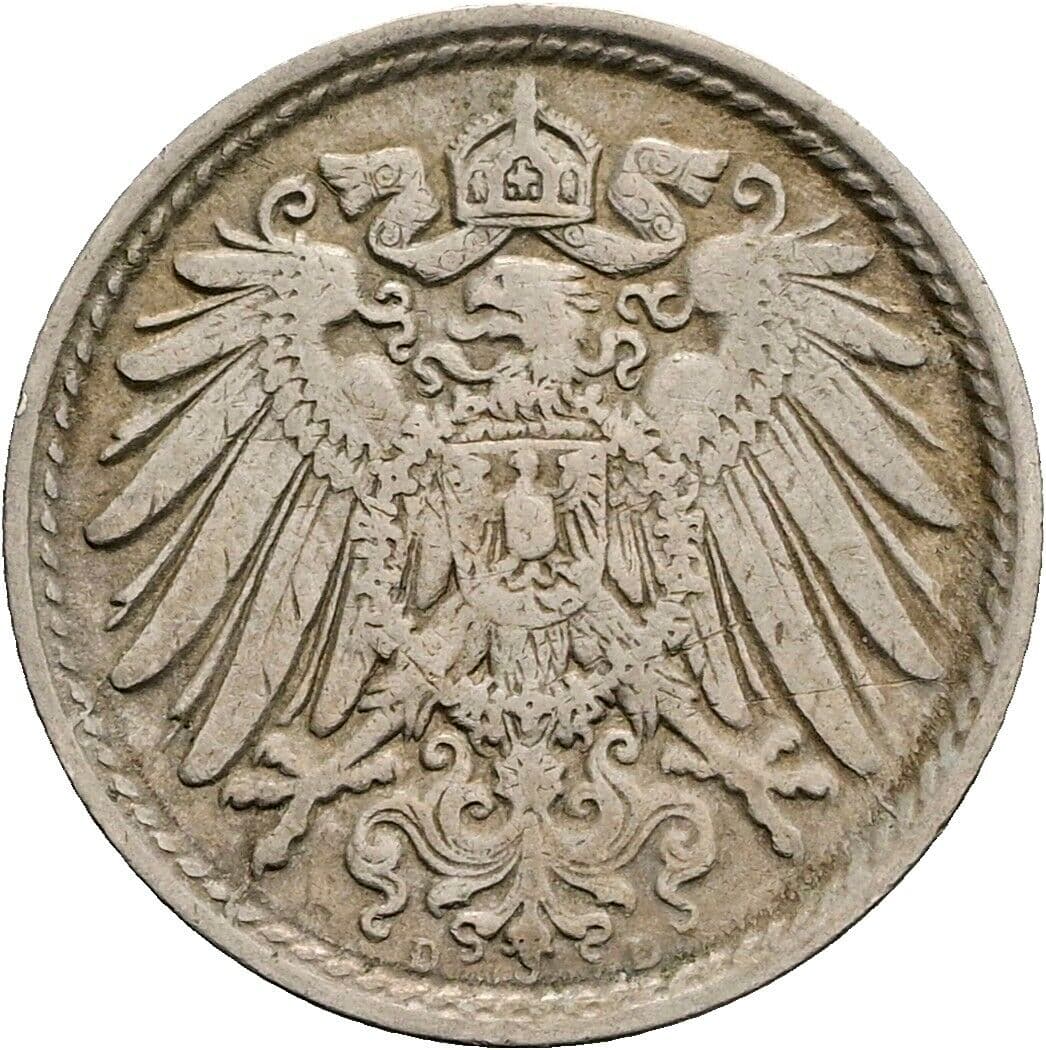 5 Pfennig 1912 D – Rückseite