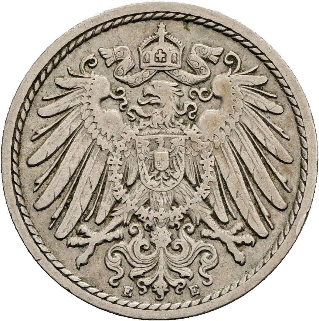 5 Pfennig 1902 E – Rückseite