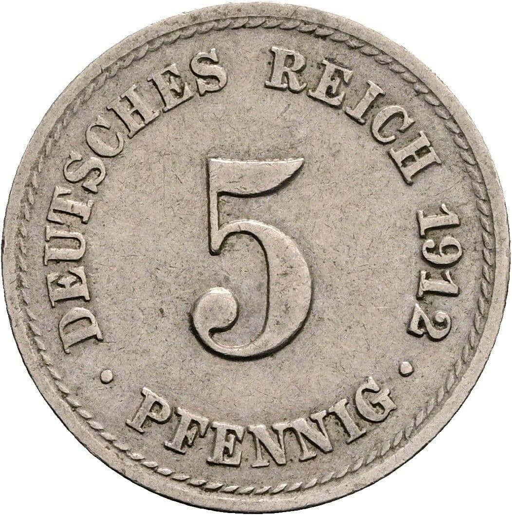 5 Pfennig 1912 A – Vorderseite