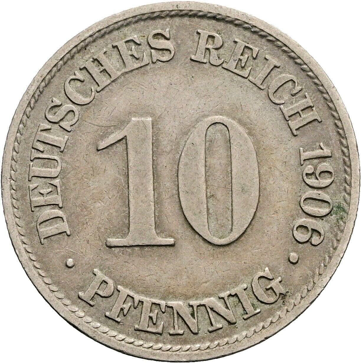 10 Pfennig 1906 A – Vorderseite