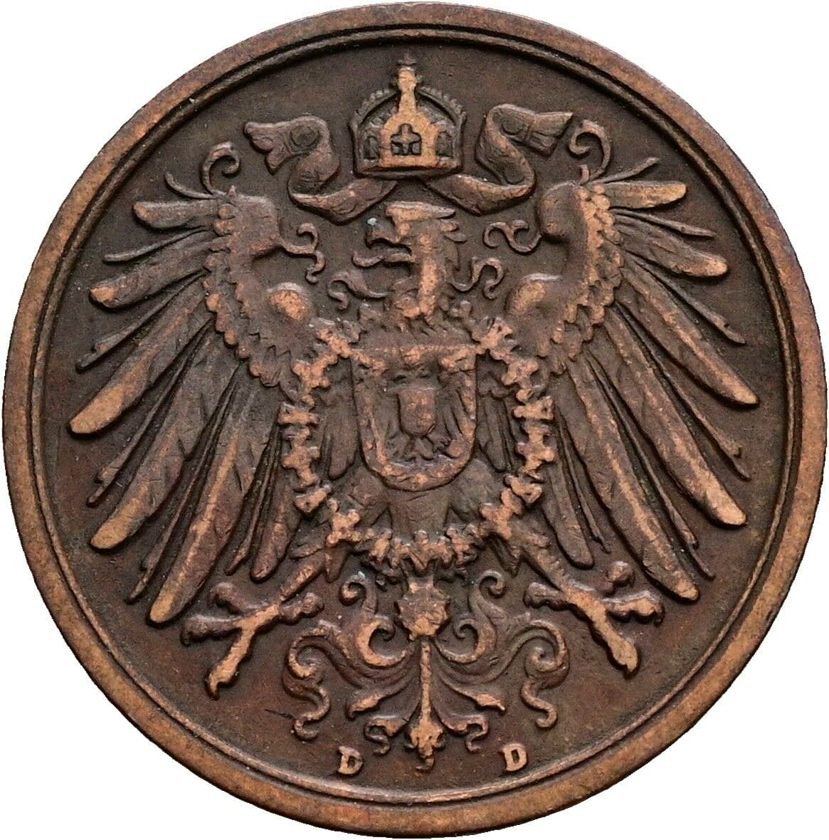 2 Pfennig 1912 D – Rückseite