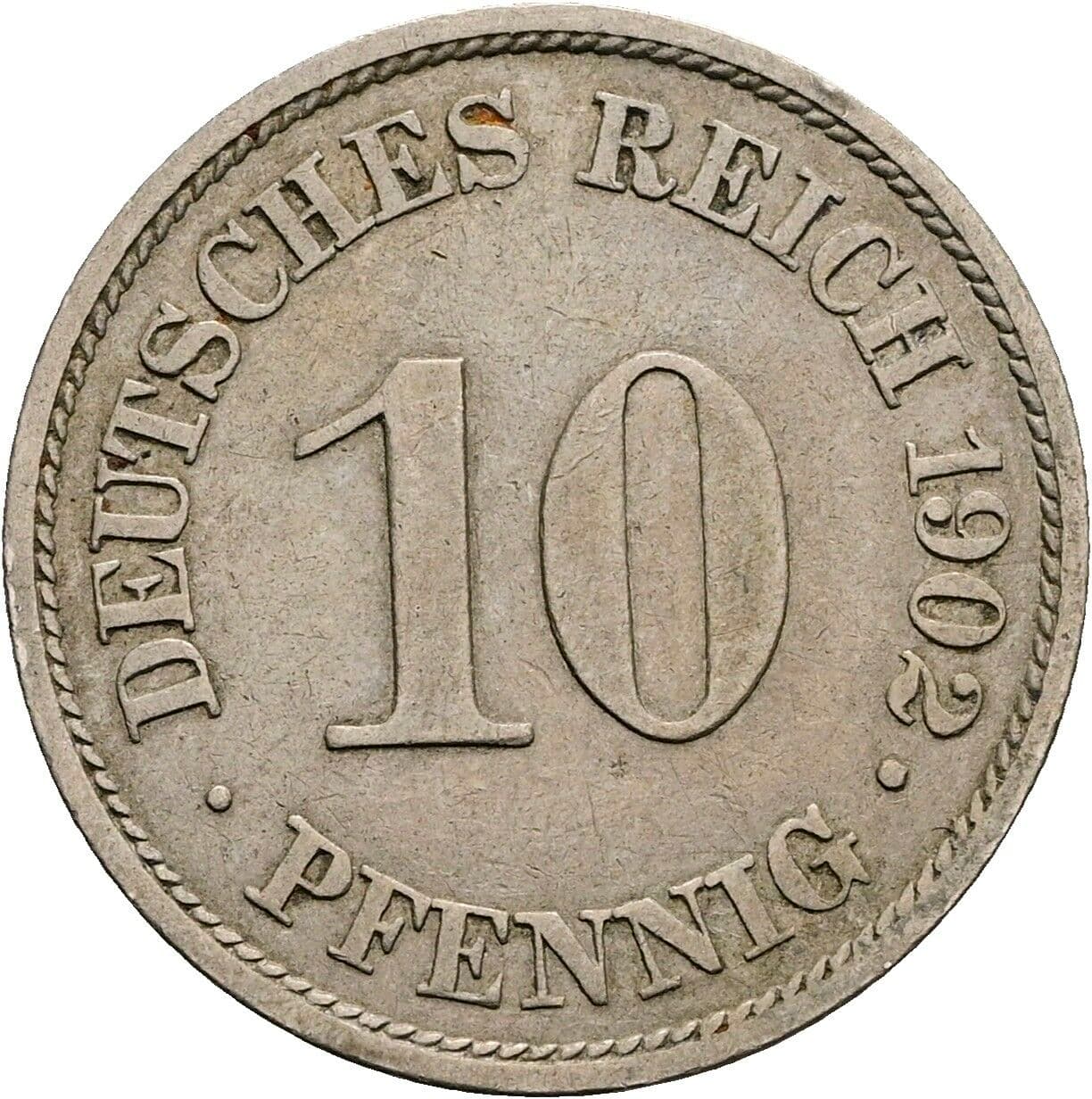 10 Pfennig 1902 A – Vorderseite
