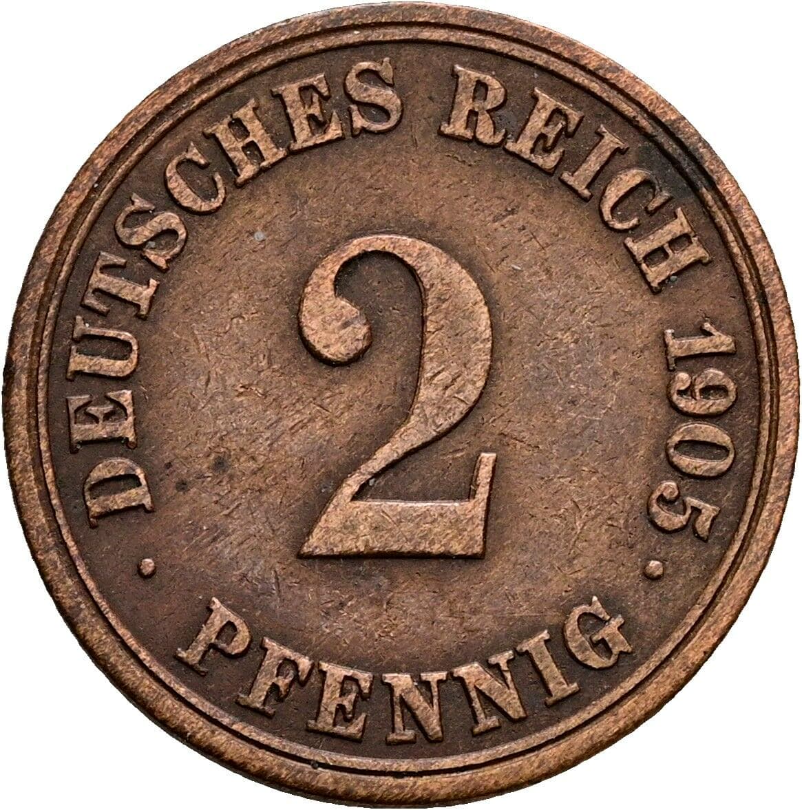 2 Pfennig 1905 A – Vorderseite