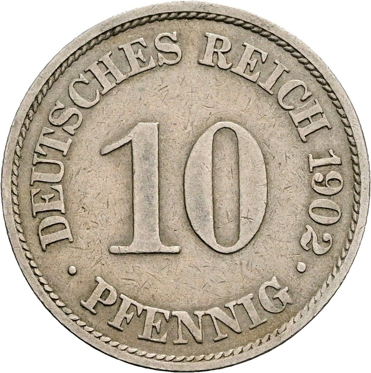 10 Pfennig 1902 A – Vorderseite