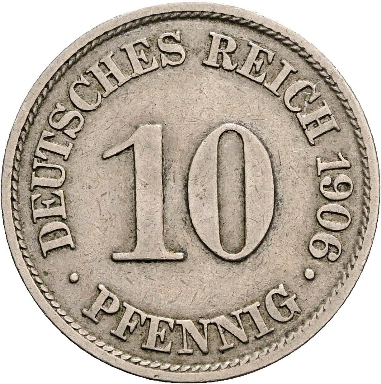 10 Pfennig 1906 A – Vorderseite
