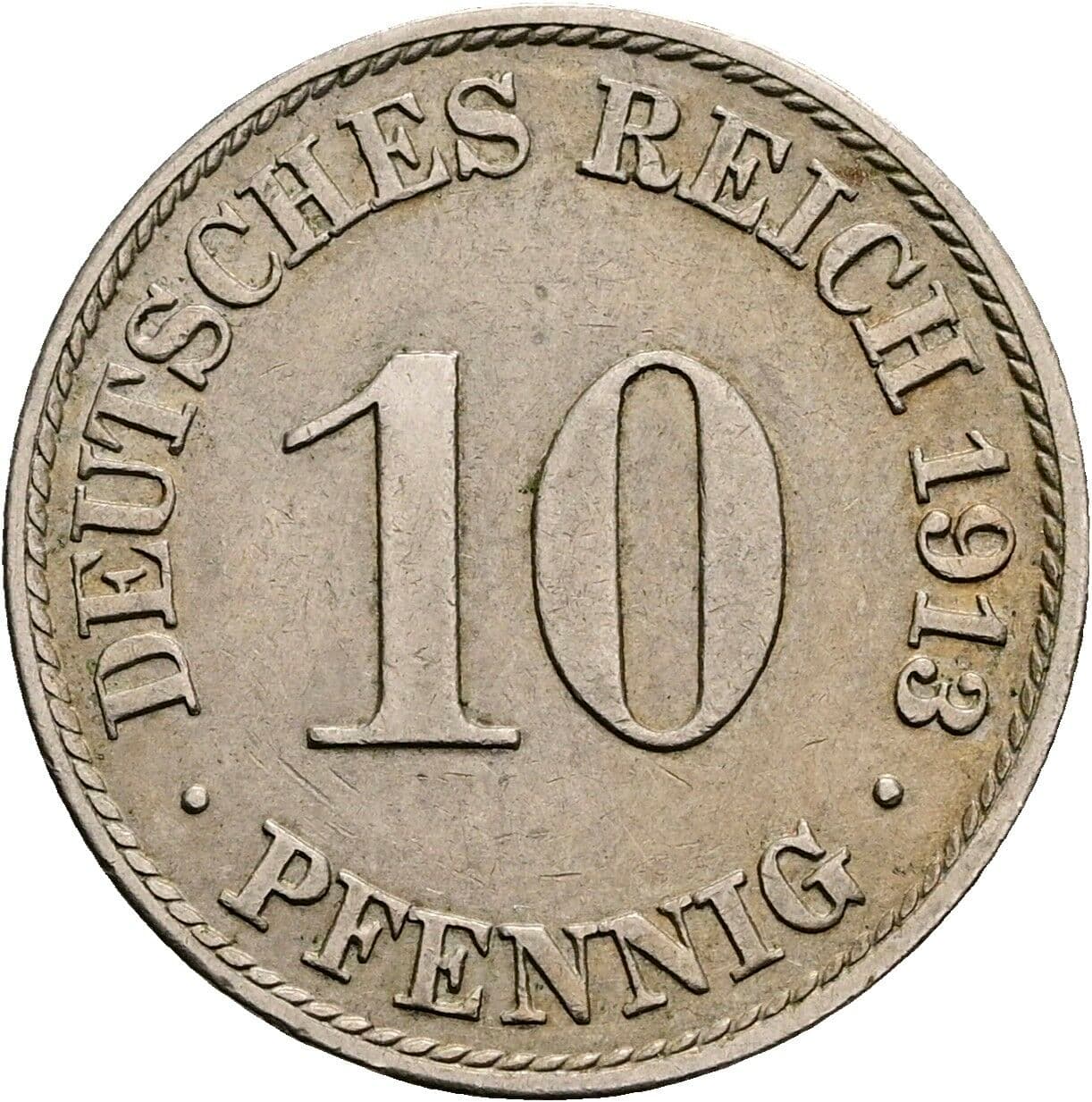 10 Pfennig 1913 A – Vorderseite