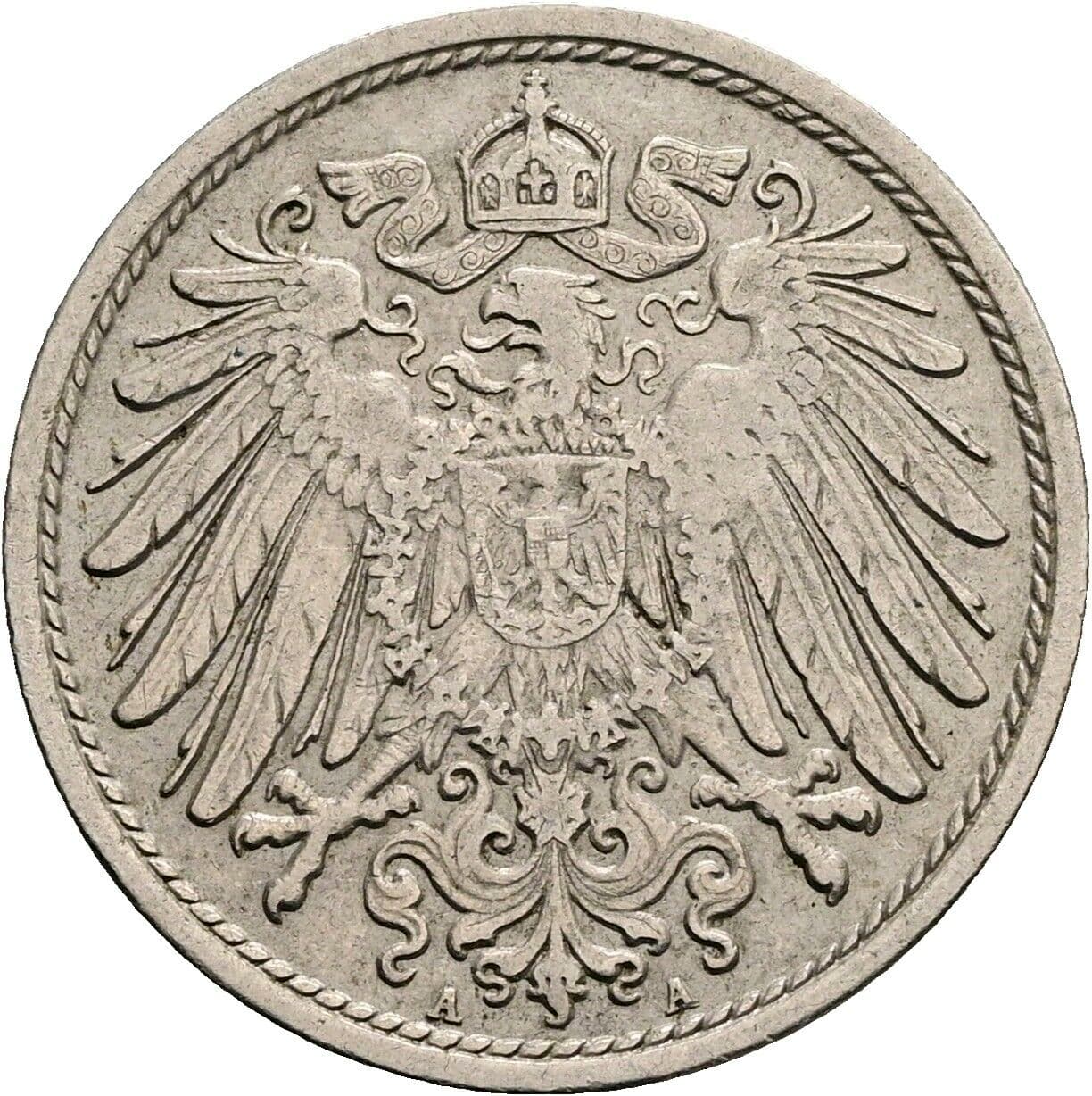 10 Pfennig 1907 A – Rückseite