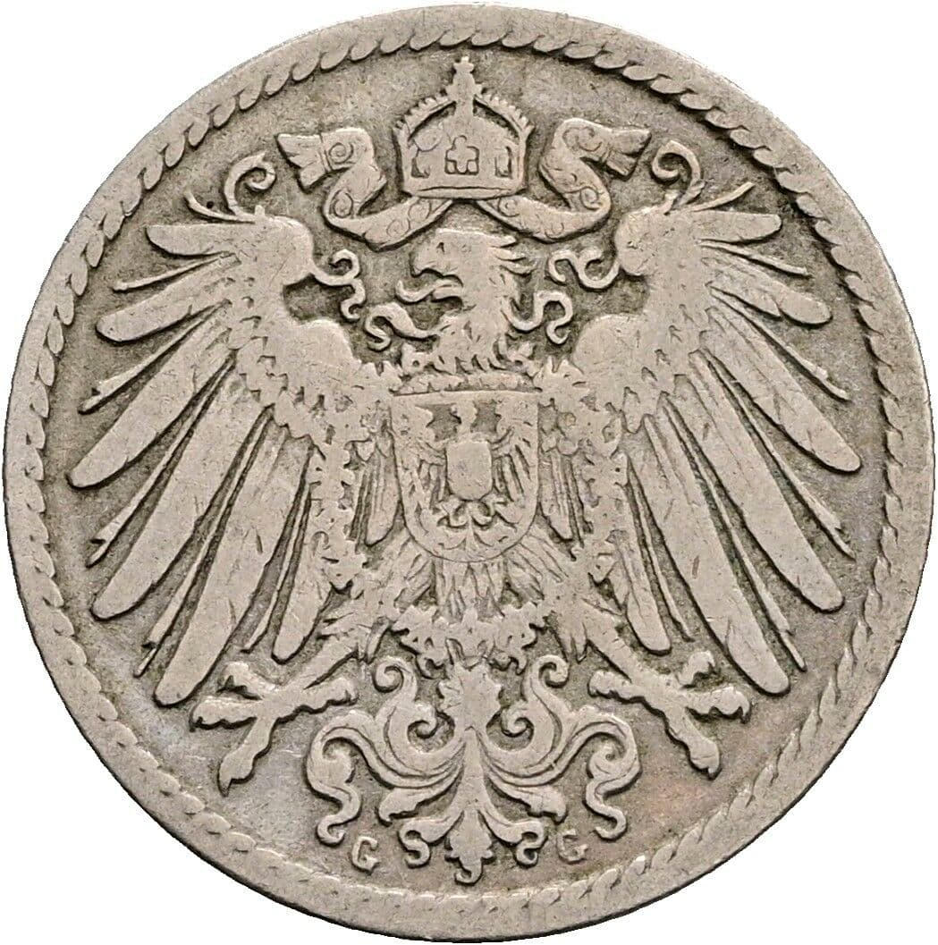 5 Pfennig 1900 G – Rückseite