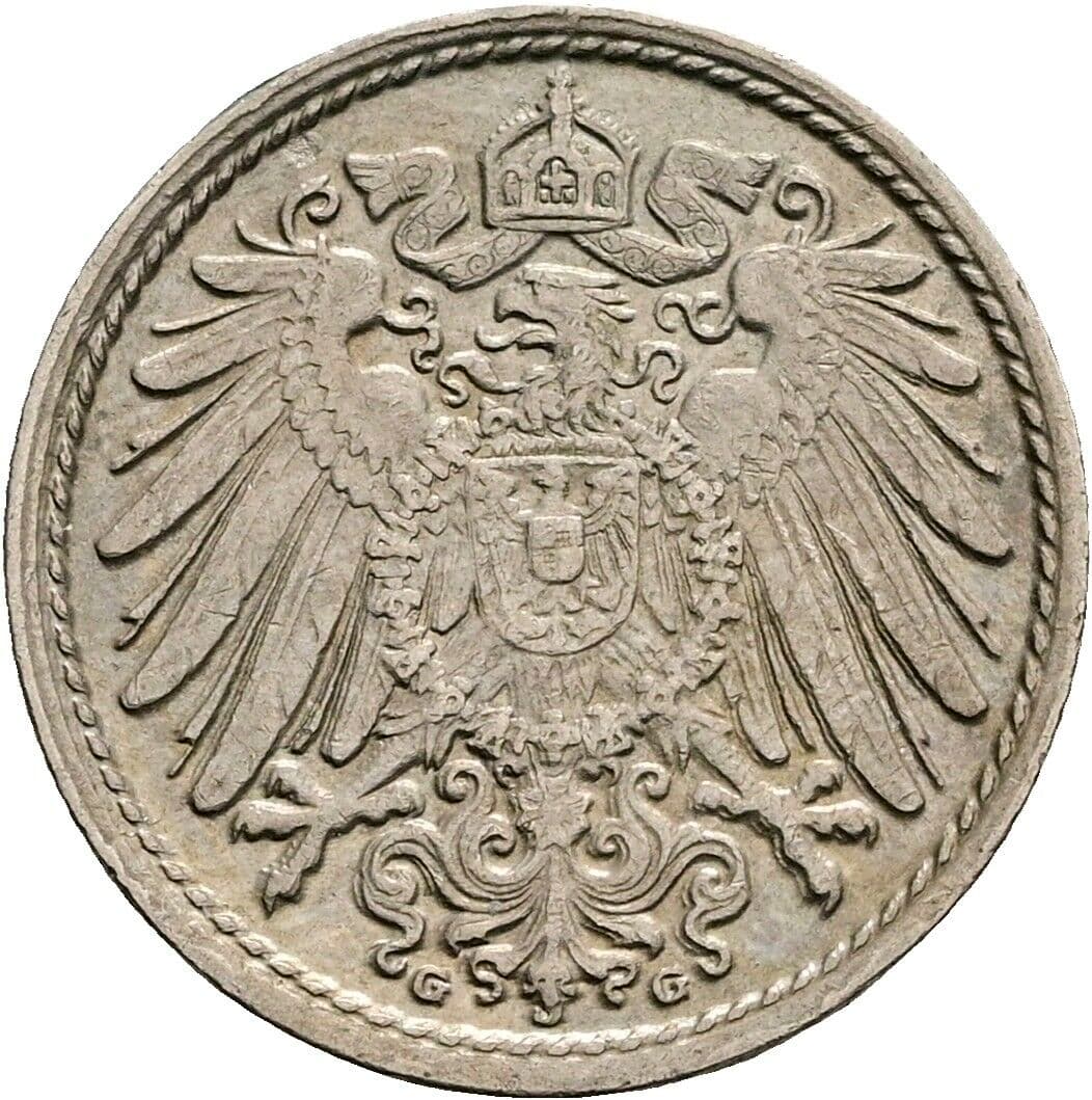 5 Pfennig 1912 G – Rückseite