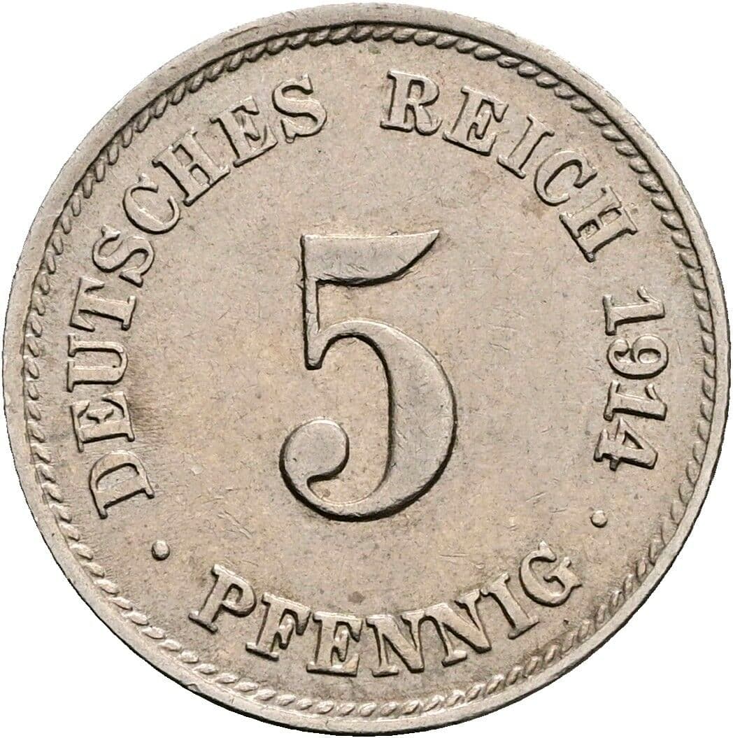 5 Pfennig 1914 F – Vorderseite