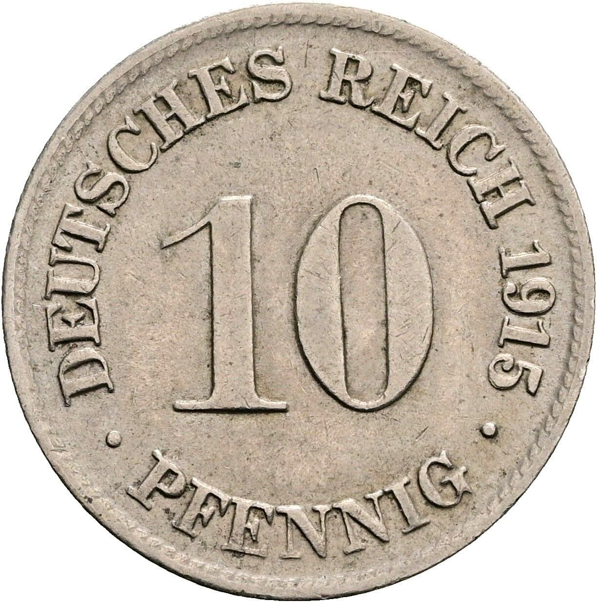 10 Pfennig 1915 D – Vorderseite