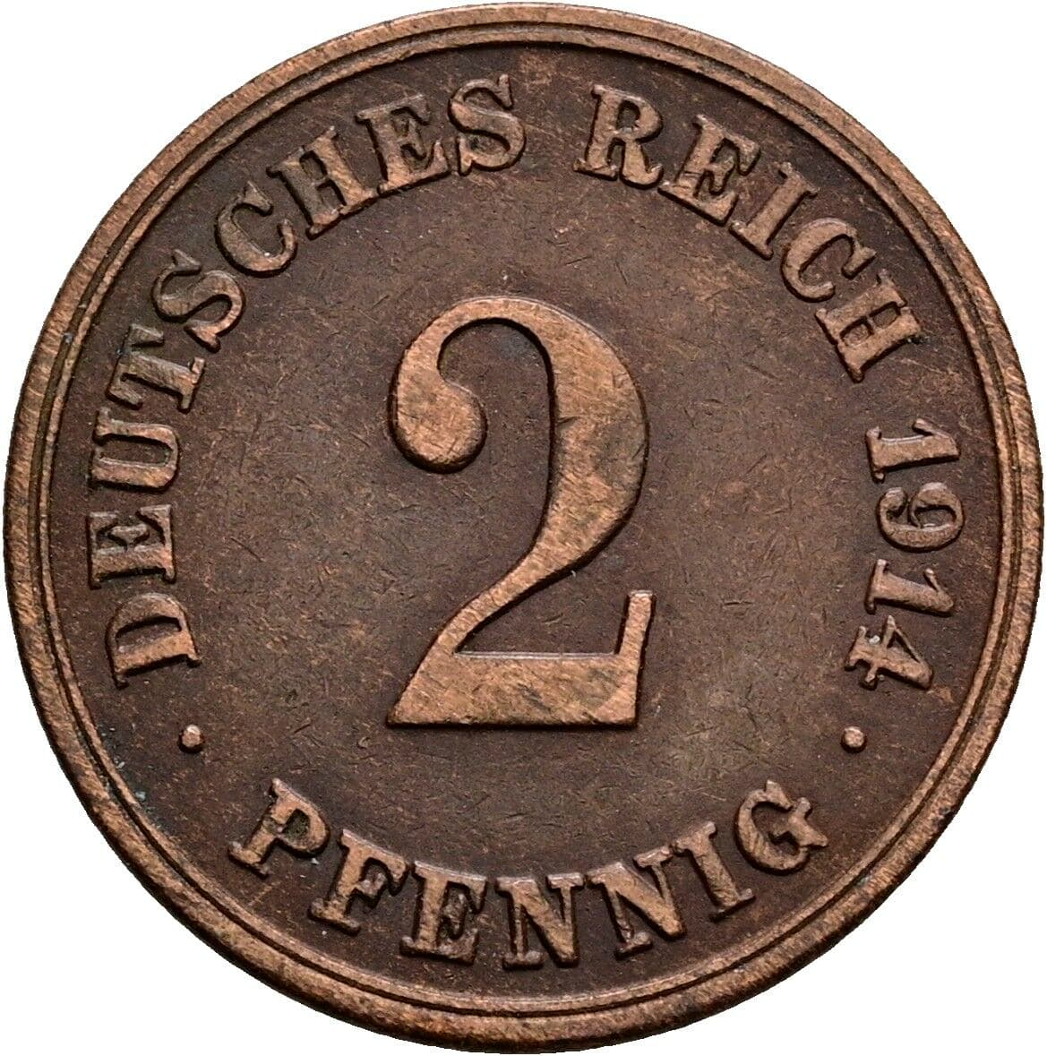 2 Pfennig 1914 E – Vorderseite