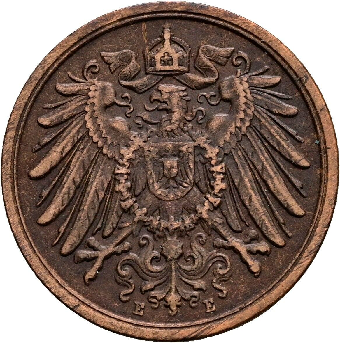 2 Pfennig 1914 E – Rückseite