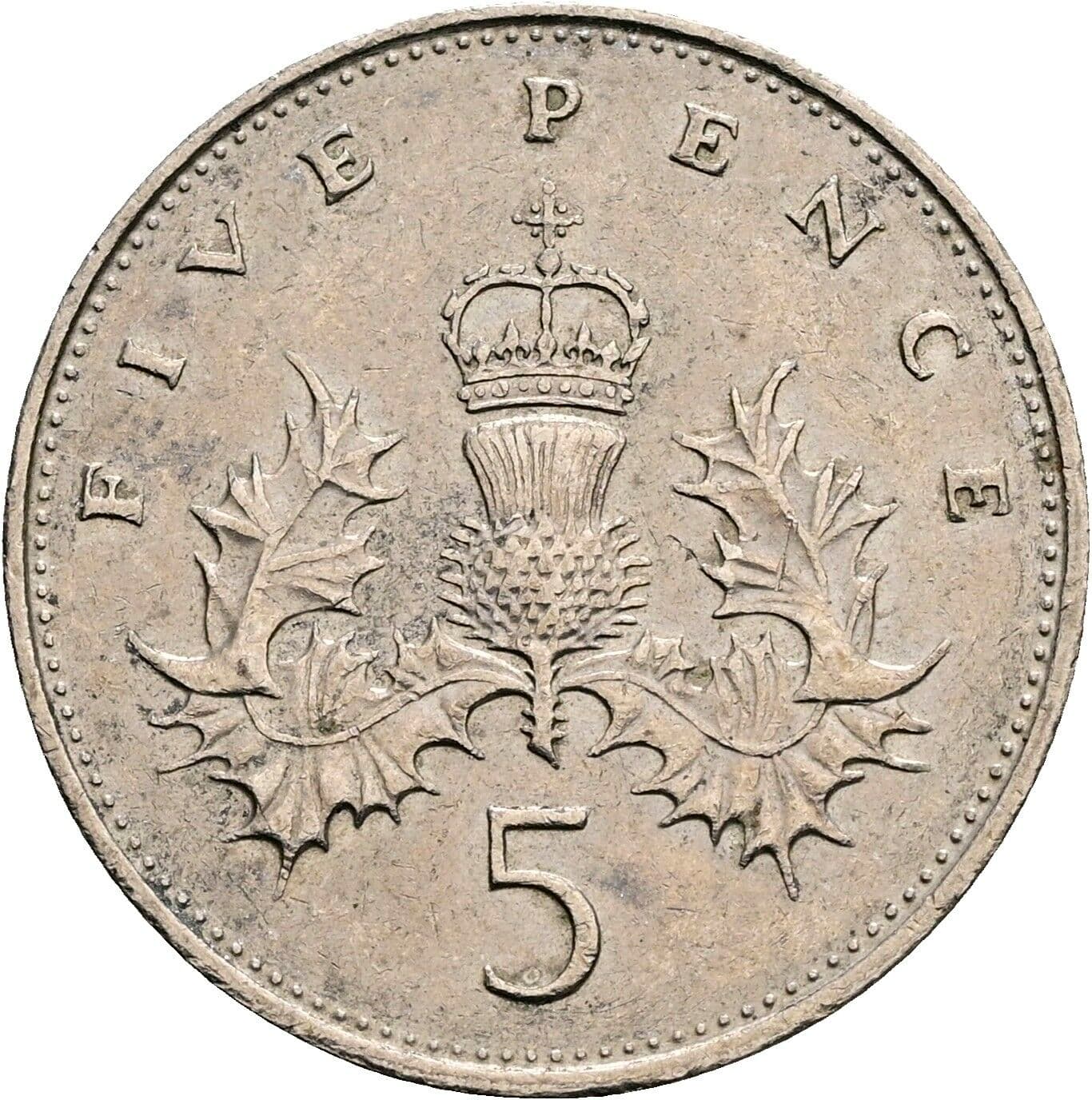 5 Pence Elisabeth II. 1952-2022 1988 – Rückseite