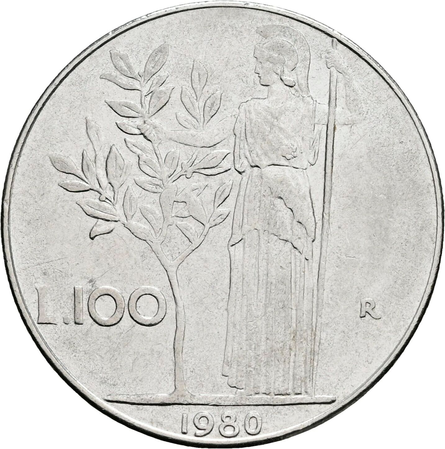 100 Lire 1980 – Rückseite