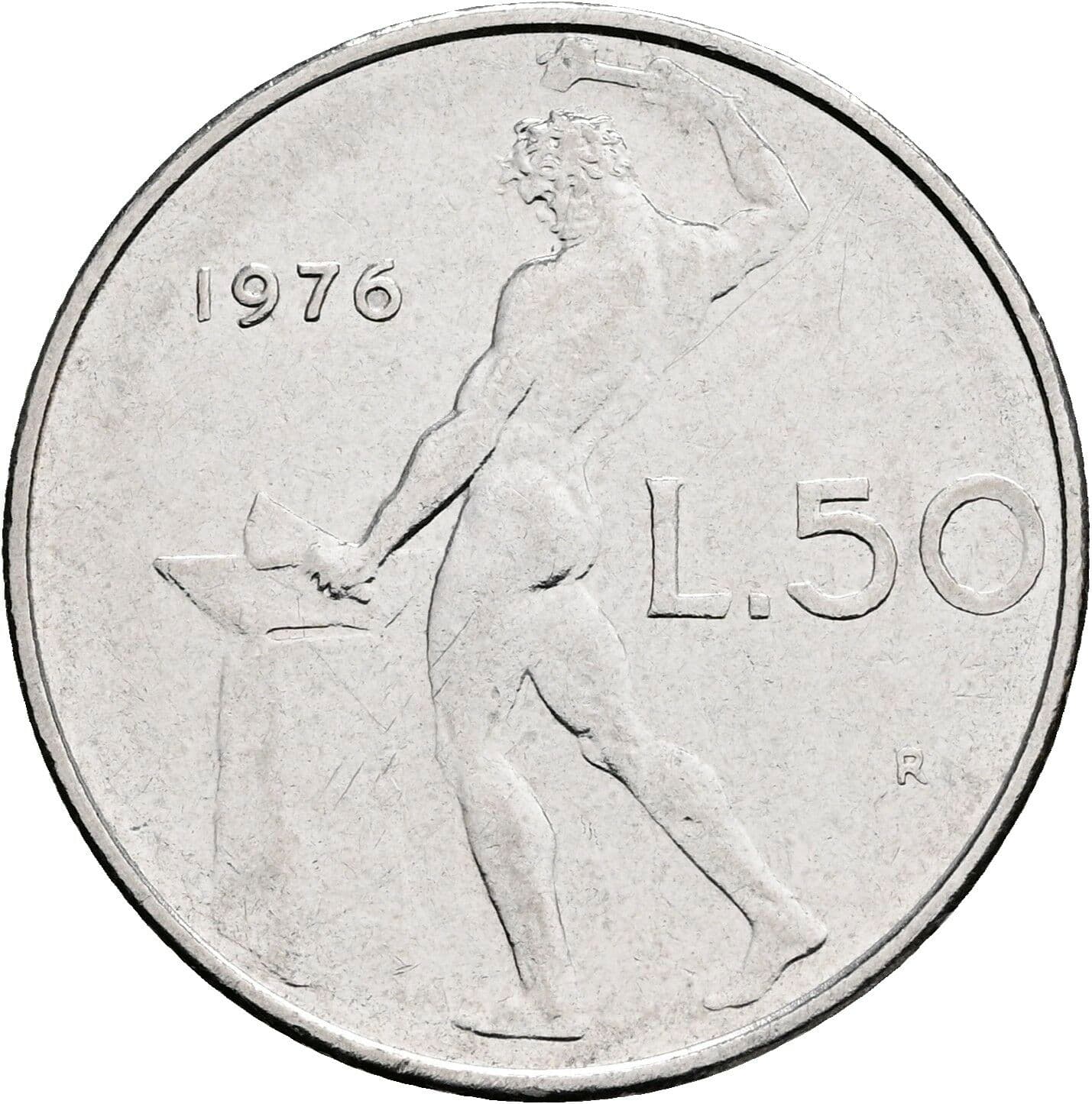 50 Lire 1976 – Rückseite