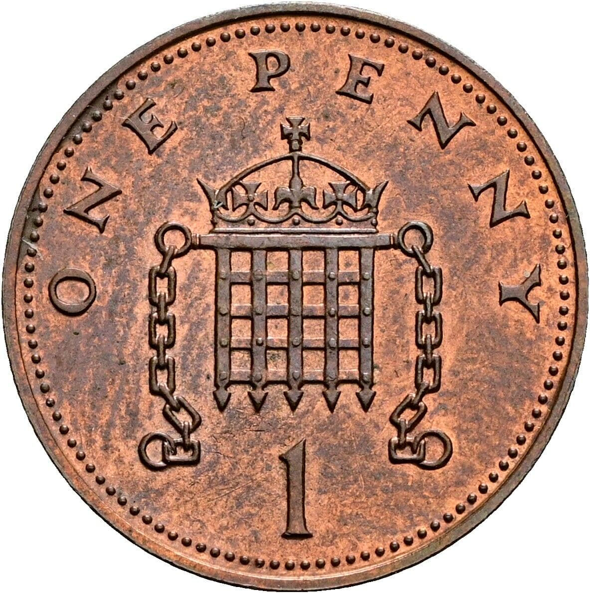 1 Penny Elisabeth II. 1952-2022 1982 – Rückseite