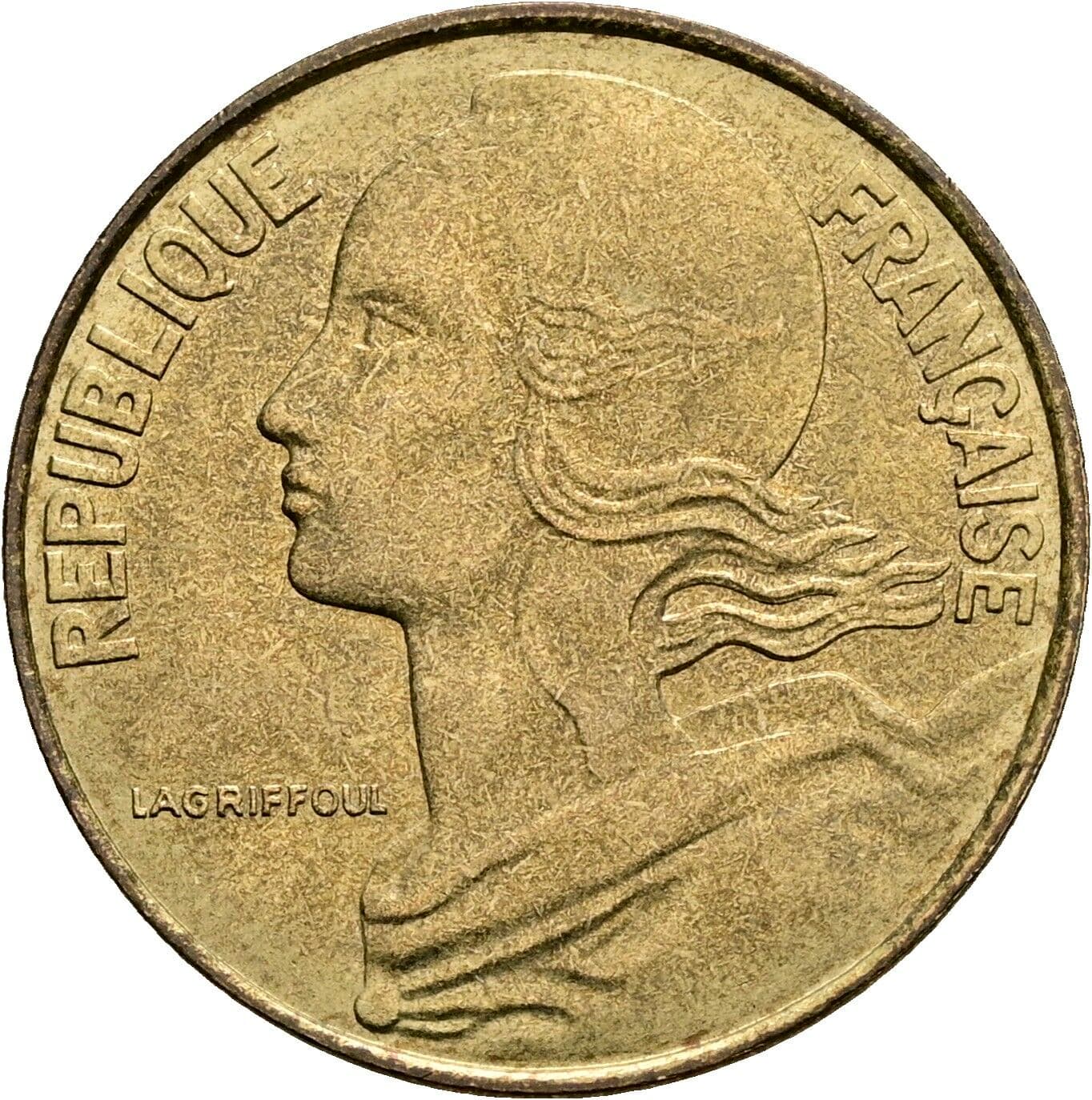 20 Centimes 1973 – Rückseite