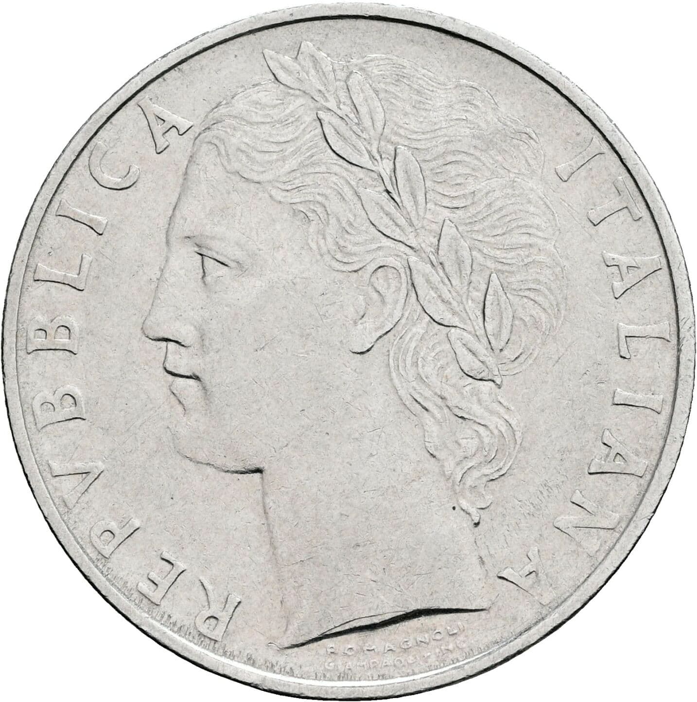 100 Lire 1965 – Vorderseite