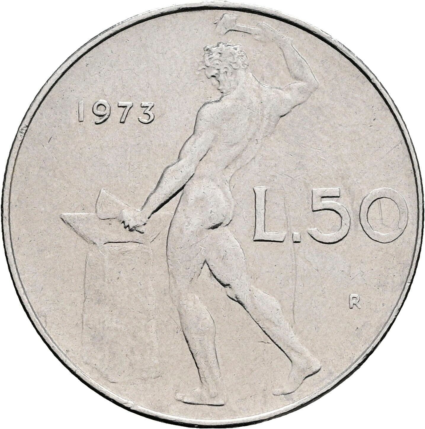 50 Lire 1973 – Rückseite