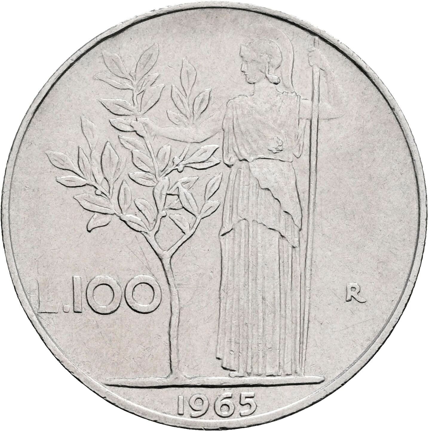 100 Lire 1965 – Rückseite