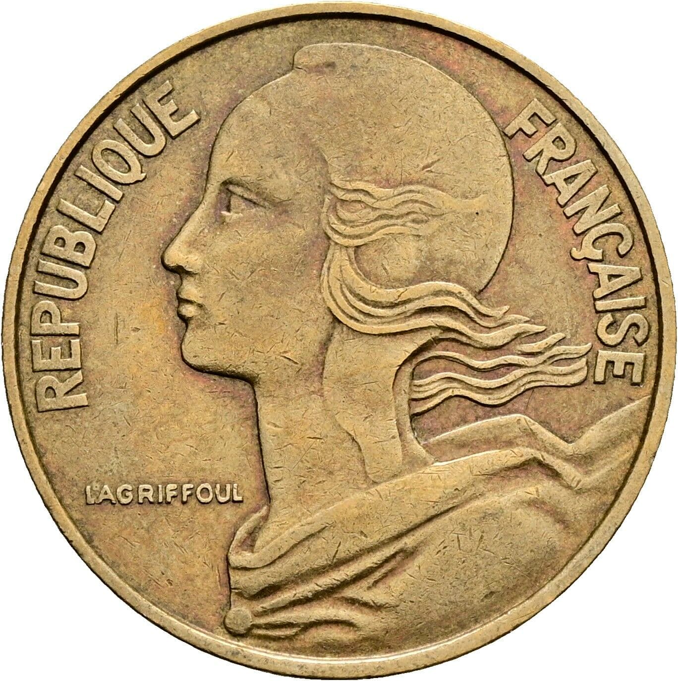 20 Centimes 1963 – Rückseite