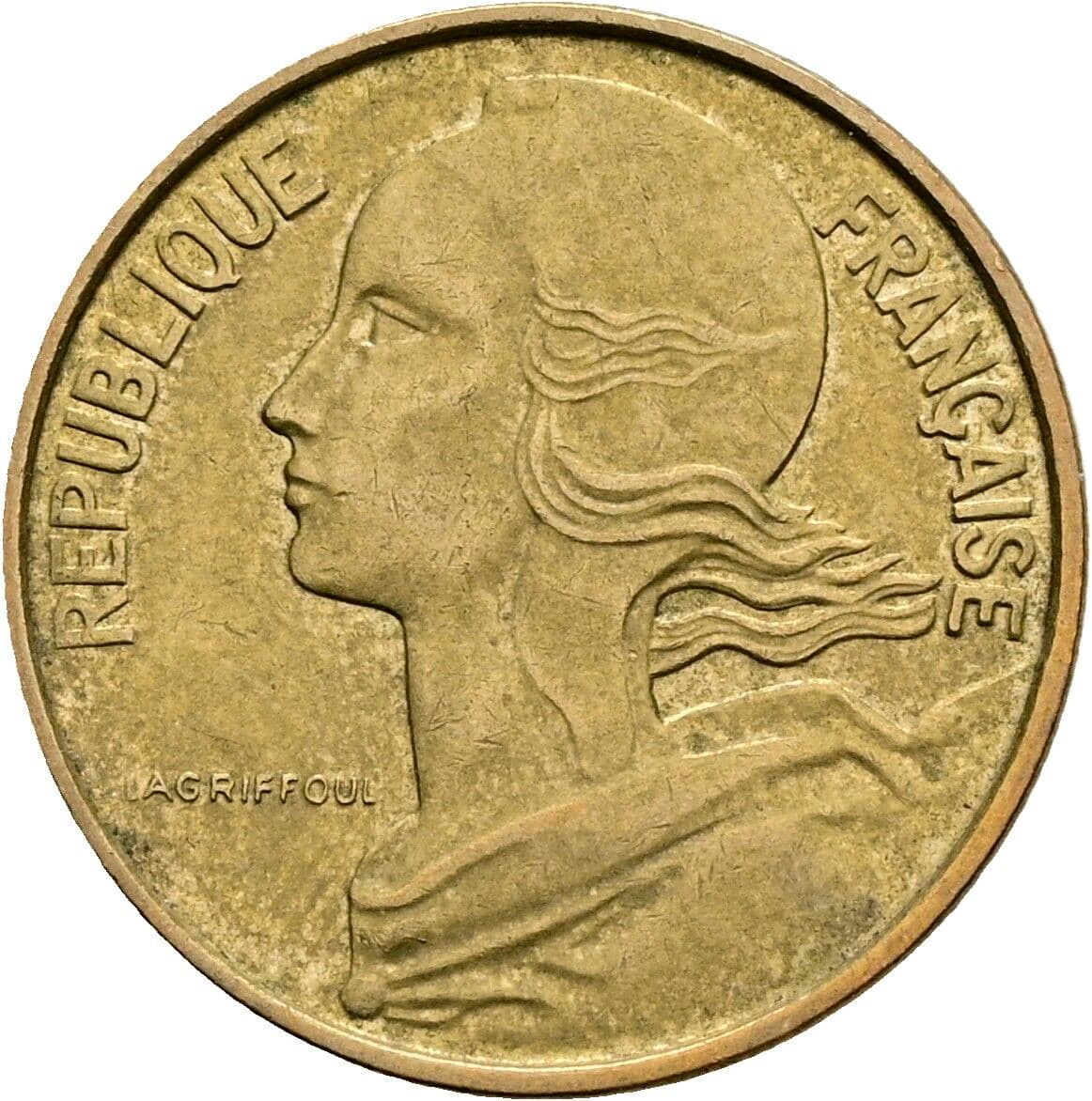 10 Centimes 1967 – Rückseite