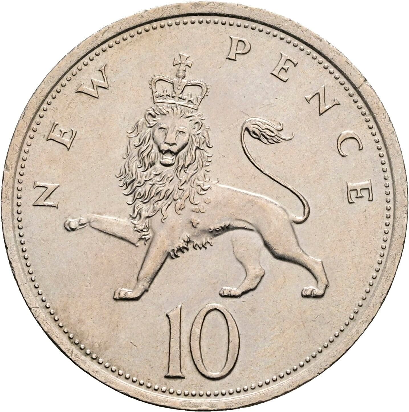10 New Pence Elisabeth II. 1952-2022 1975 – Rückseite