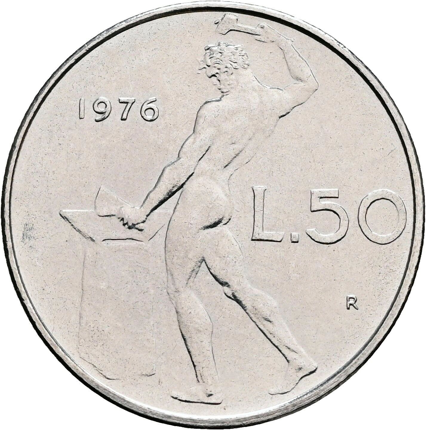 50 Lire 1976 – Rückseite