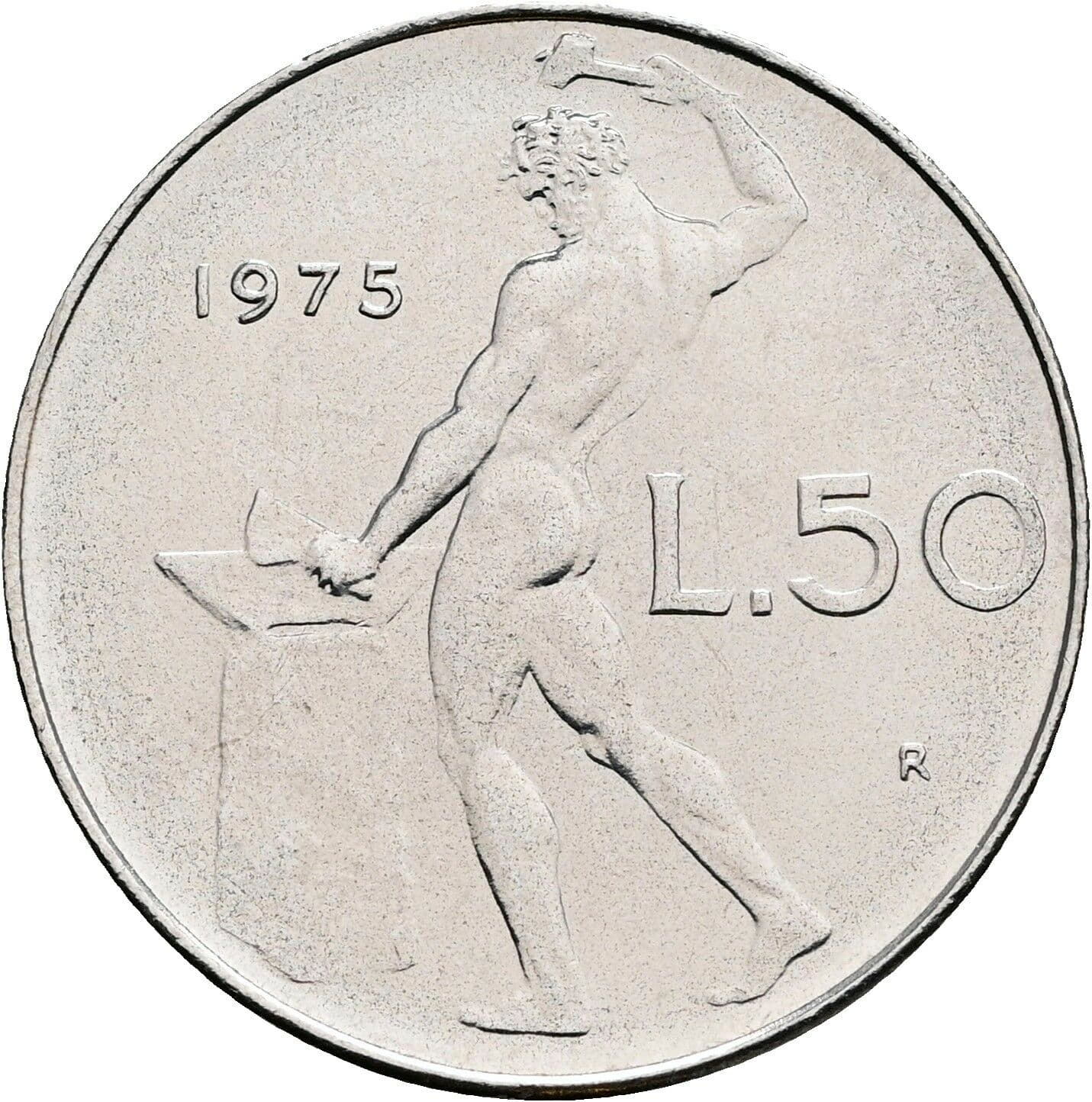 50 Lire 1975 – Rückseite