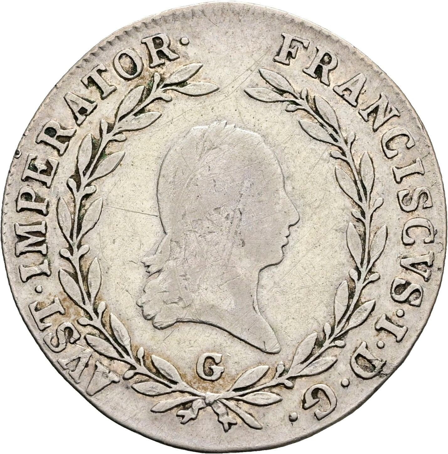 20 Kreuzer Franz II. (I). 1792-1835 1809 G, Nagybanya – Vorderseite