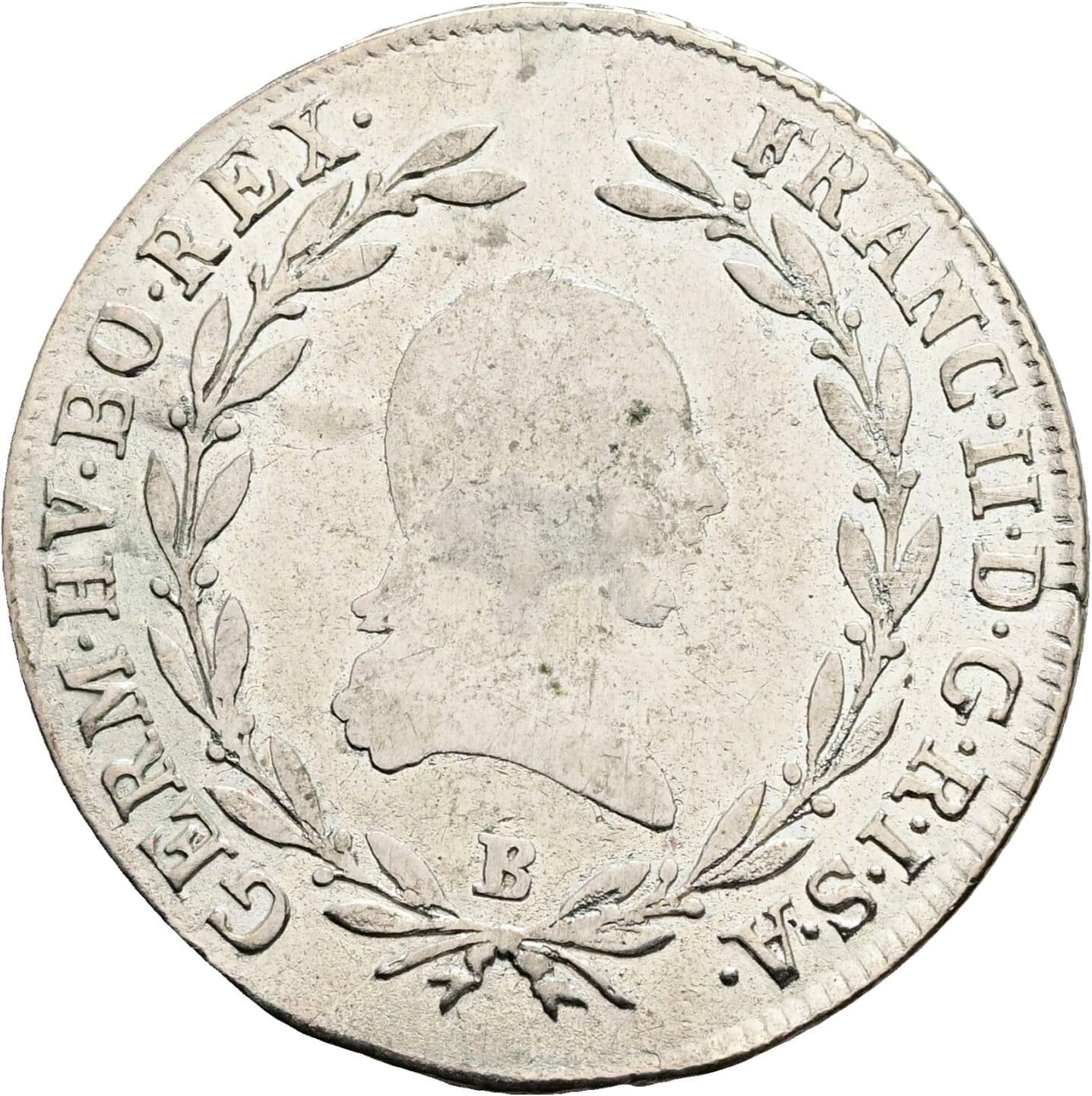 20 Kreuzer Franz II. (I). 1792-1835 1803 B, Kremnitz – Vorderseite