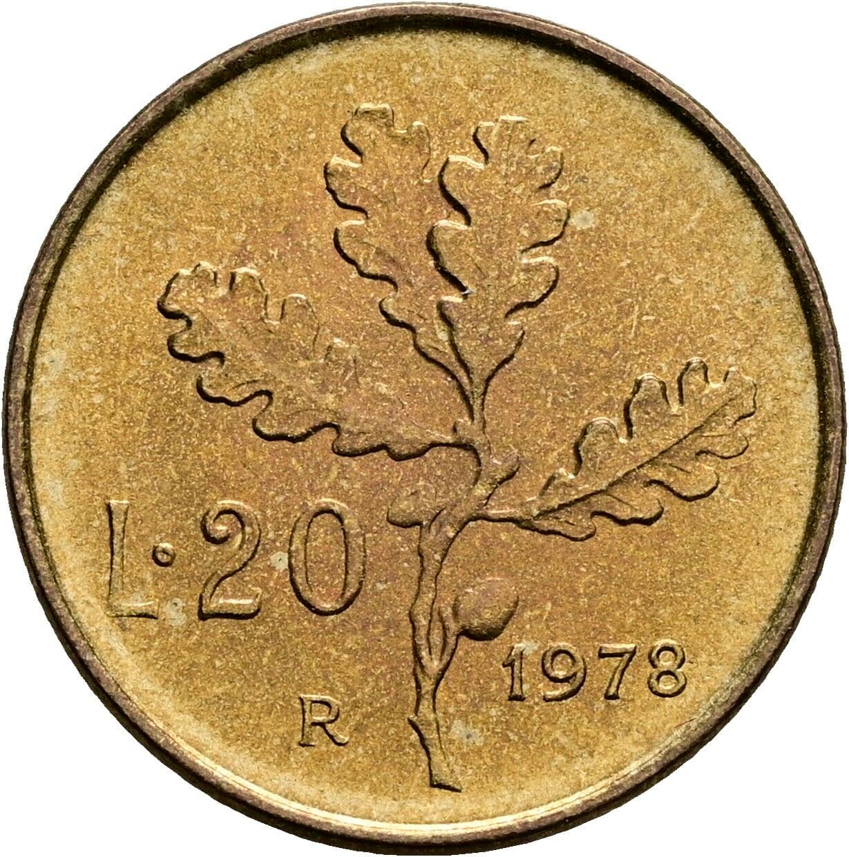 20 Lire 1978 – Rückseite