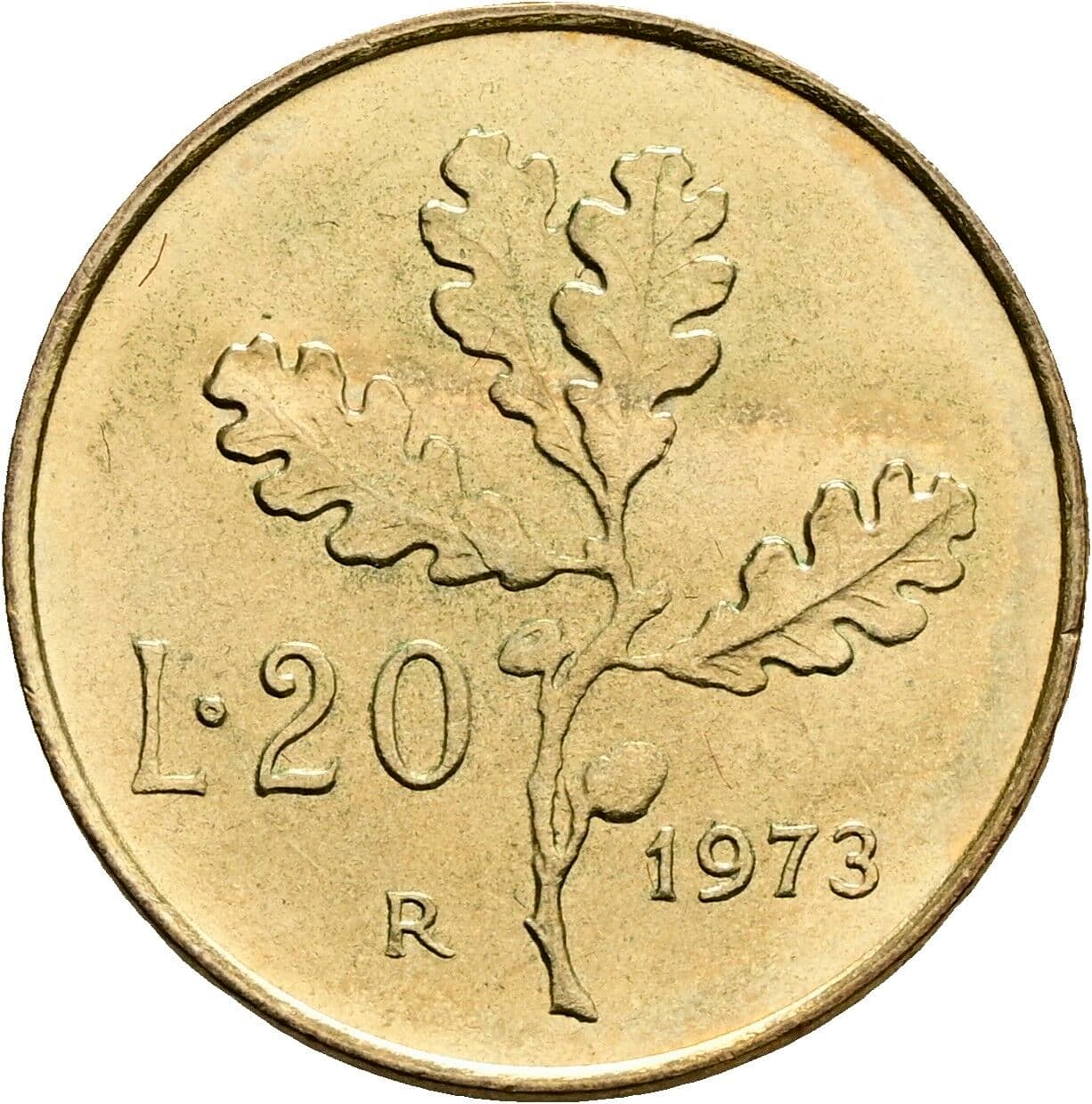 20 Lire 1973 – Rückseite