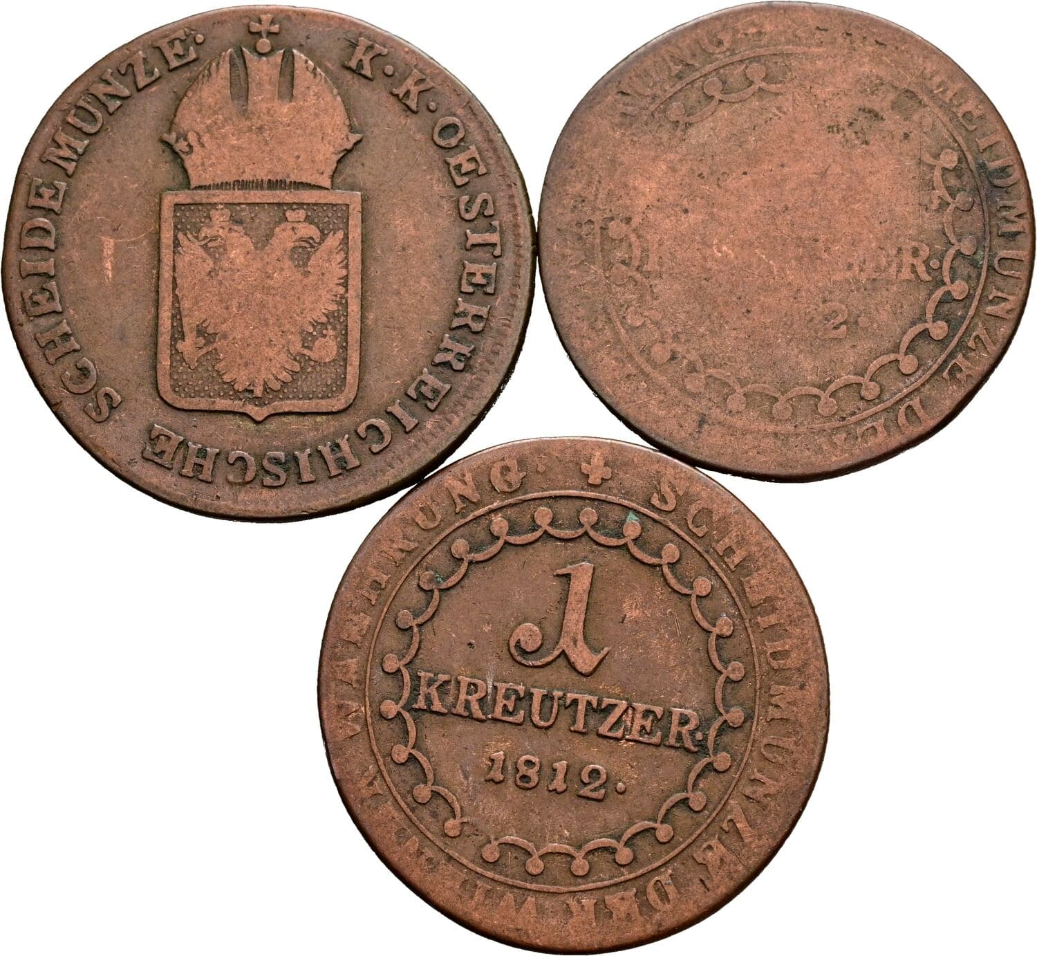 Lot mit 3 Stück Kupfermünzen