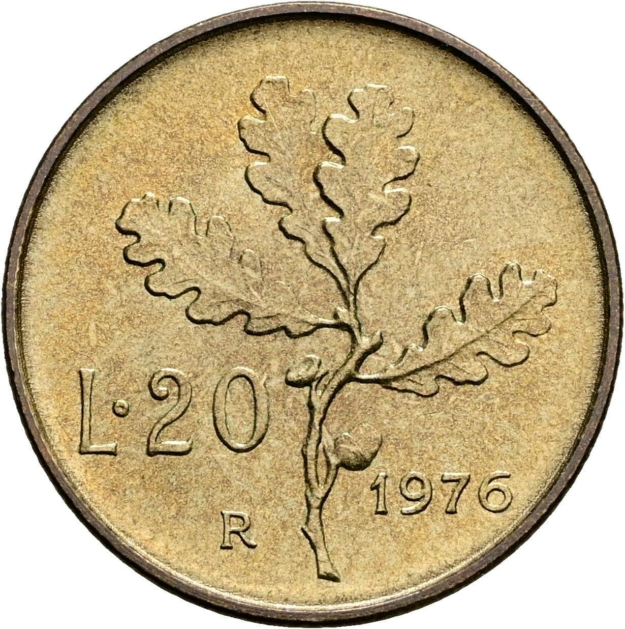 20 Lire 1976 – Rückseite
