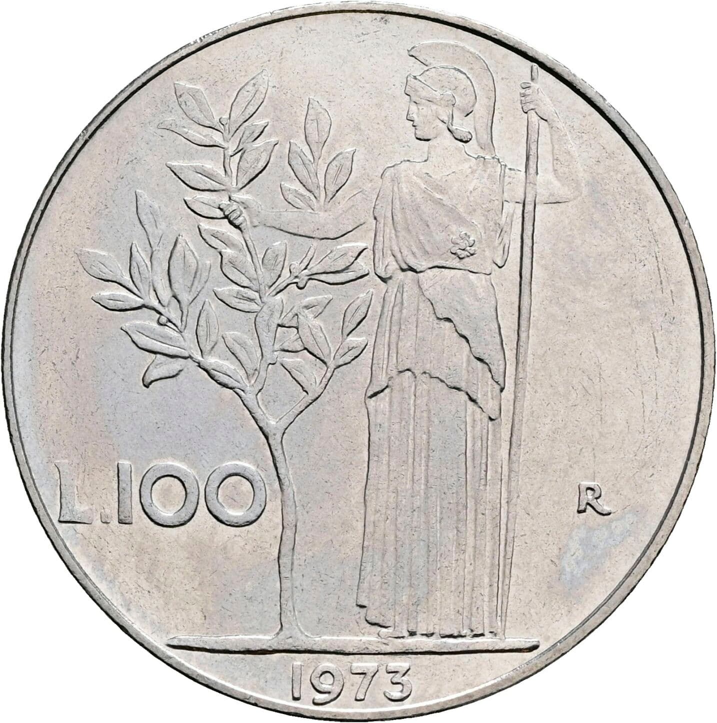 100 Lire 1973 – Rückseite