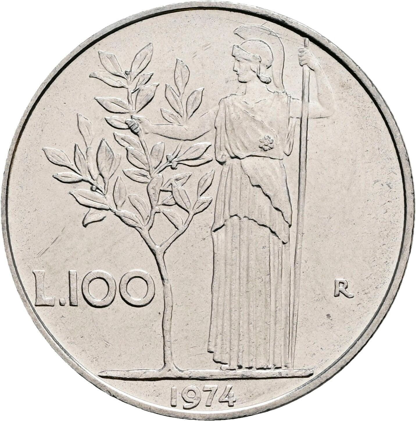 100 Lire 1974 – Rückseite