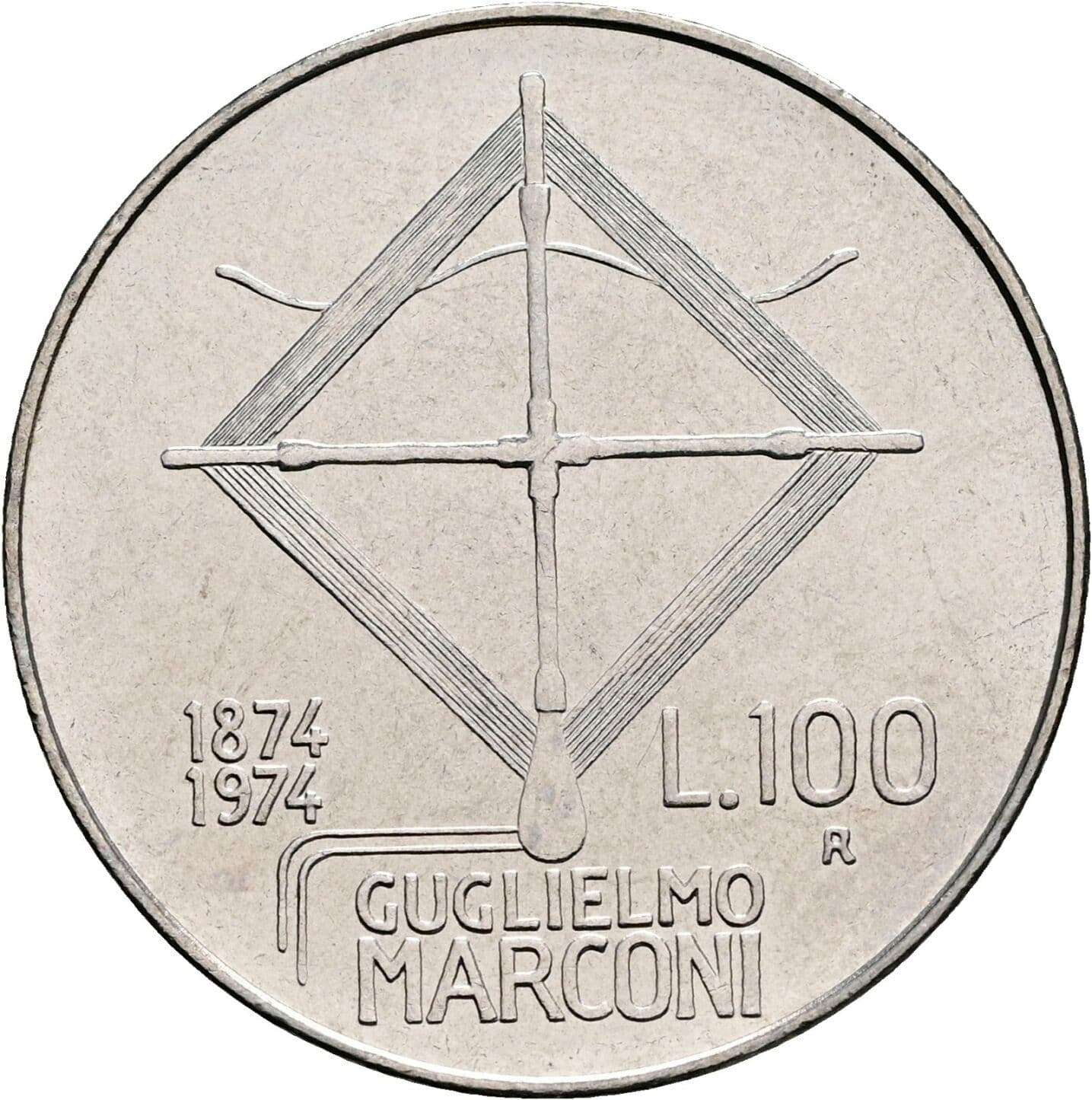 100 Lire 1974 – Rückseite