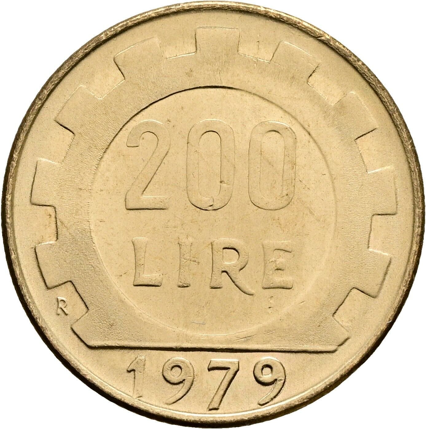 200 Lire 1979 – Rückseite