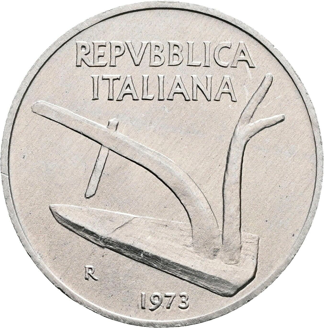 10 Lire 1973 – Rückseite