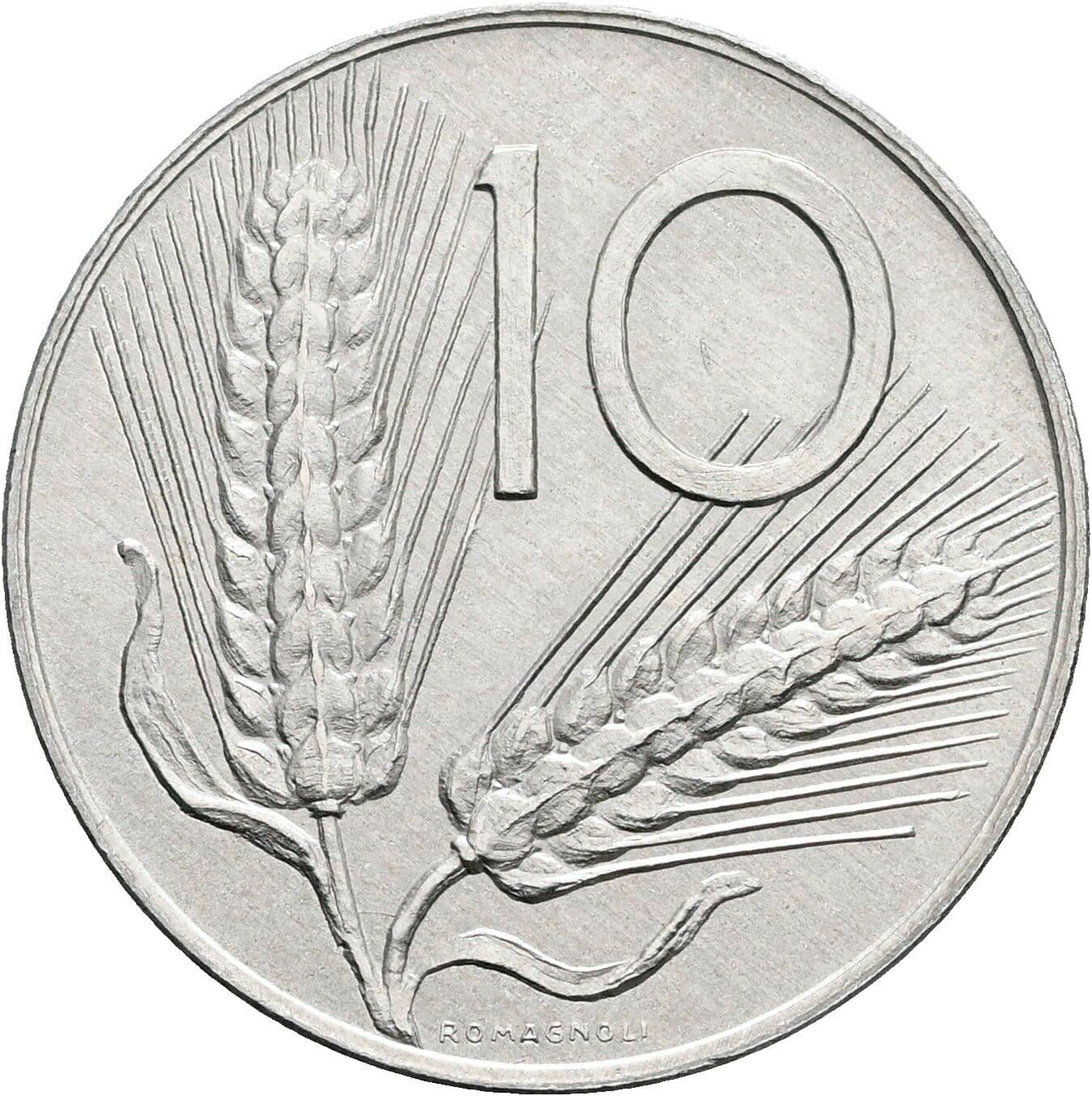 10 Lire 1977 – Vorderseite