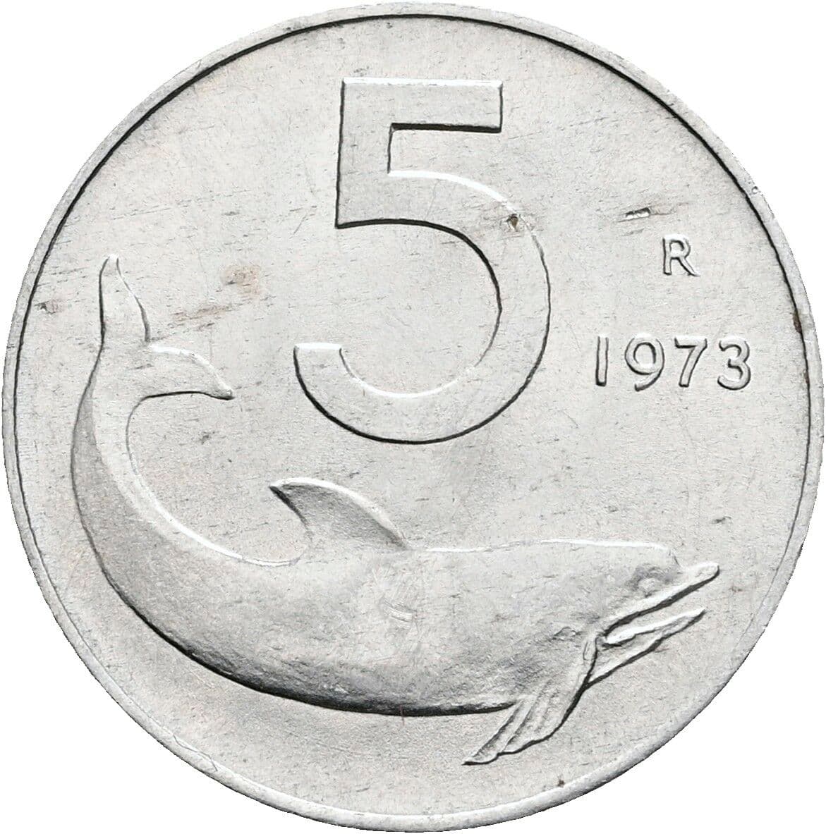 5 Lire 1973 – Vorderseite