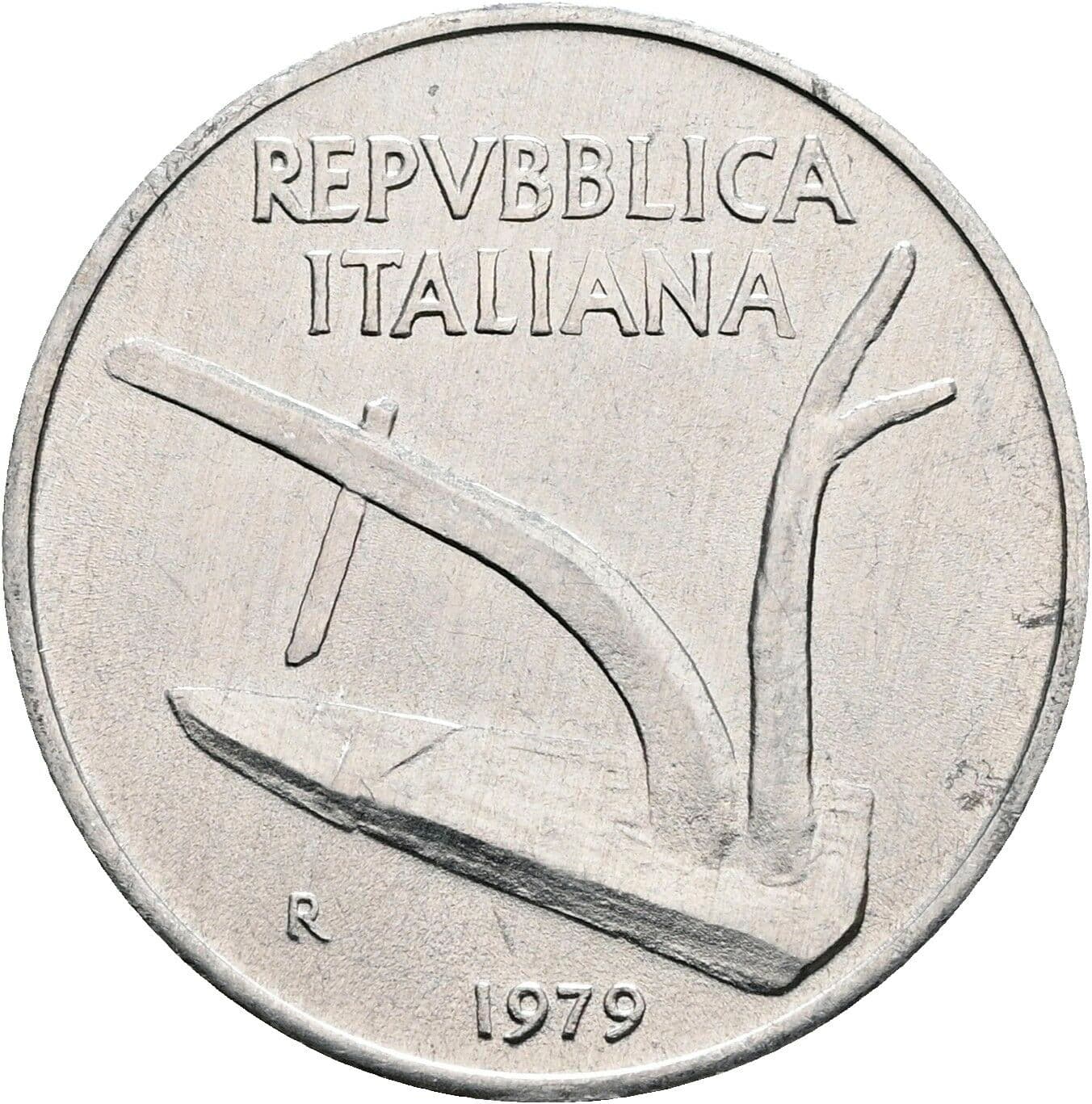 10 Lire 1979 – Rückseite