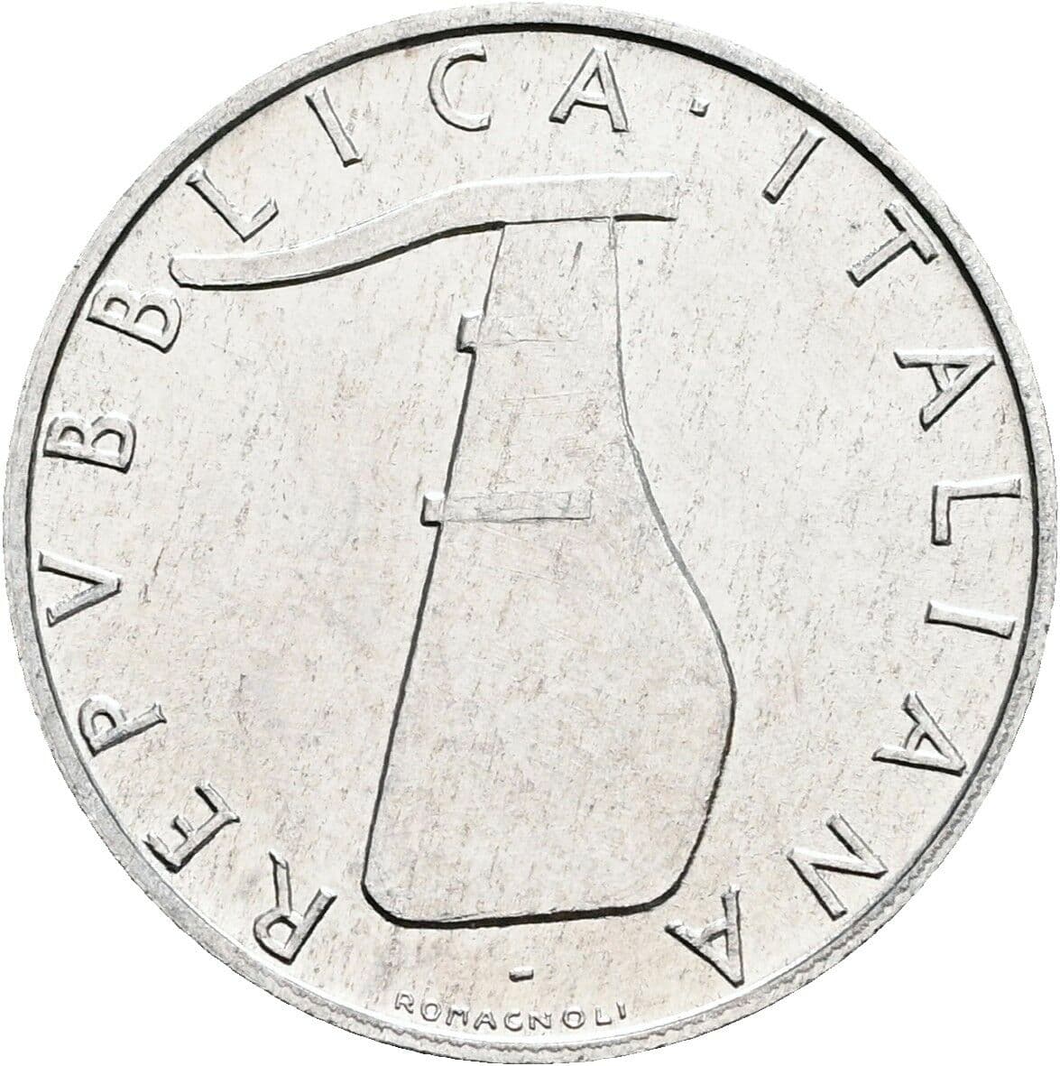 5 Lire 1974 – Rückseite