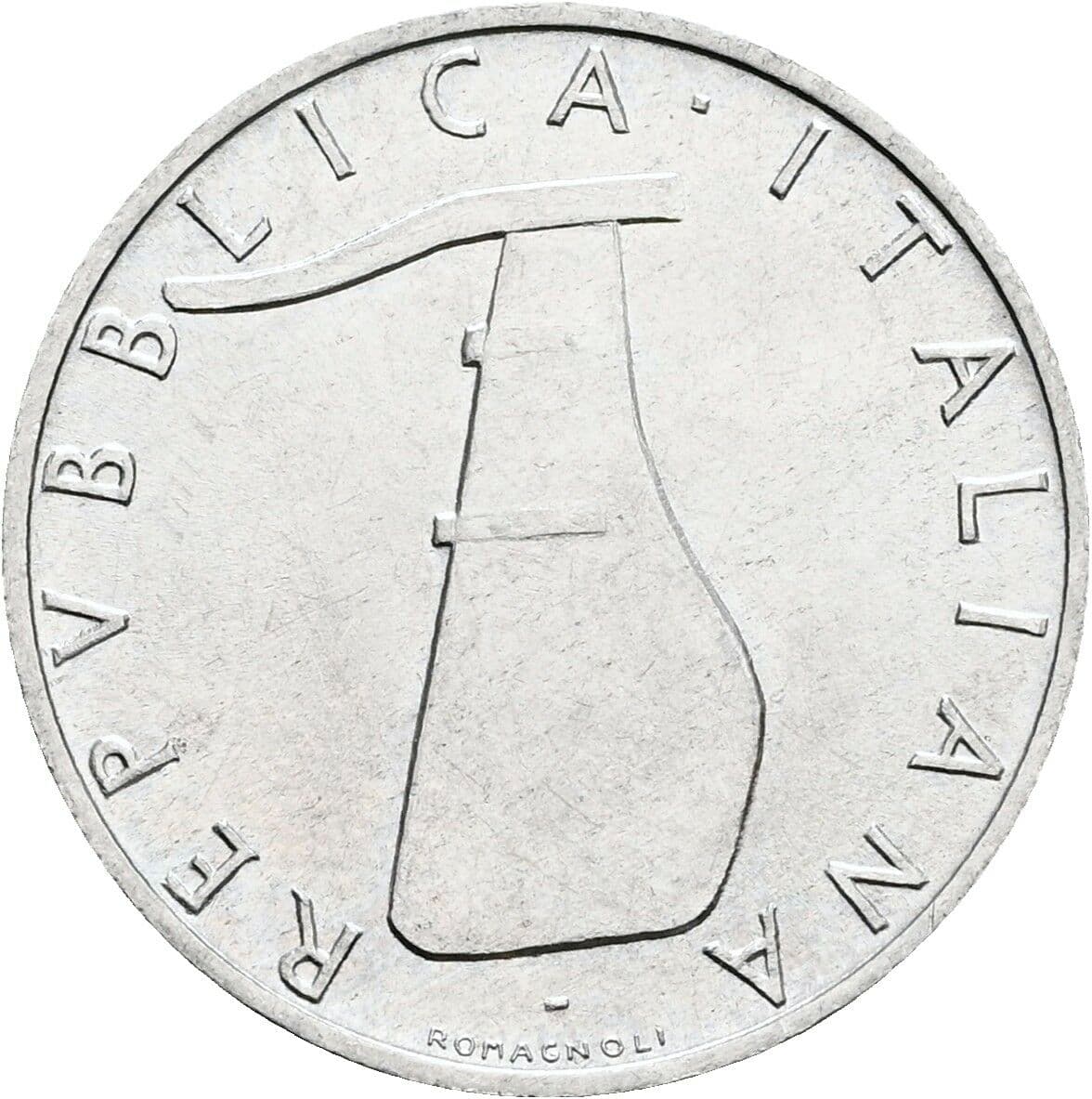 5 Lire 1973 – Rückseite