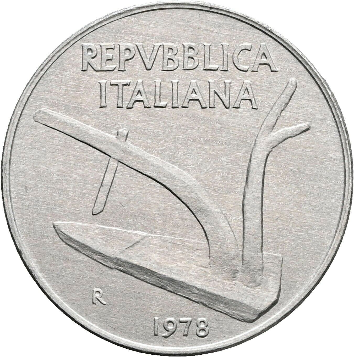 10 Lire 1978 – Rückseite